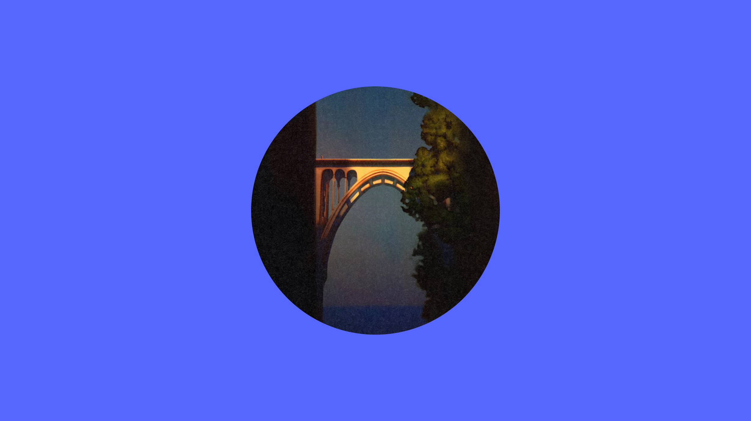 Bridge on blue background