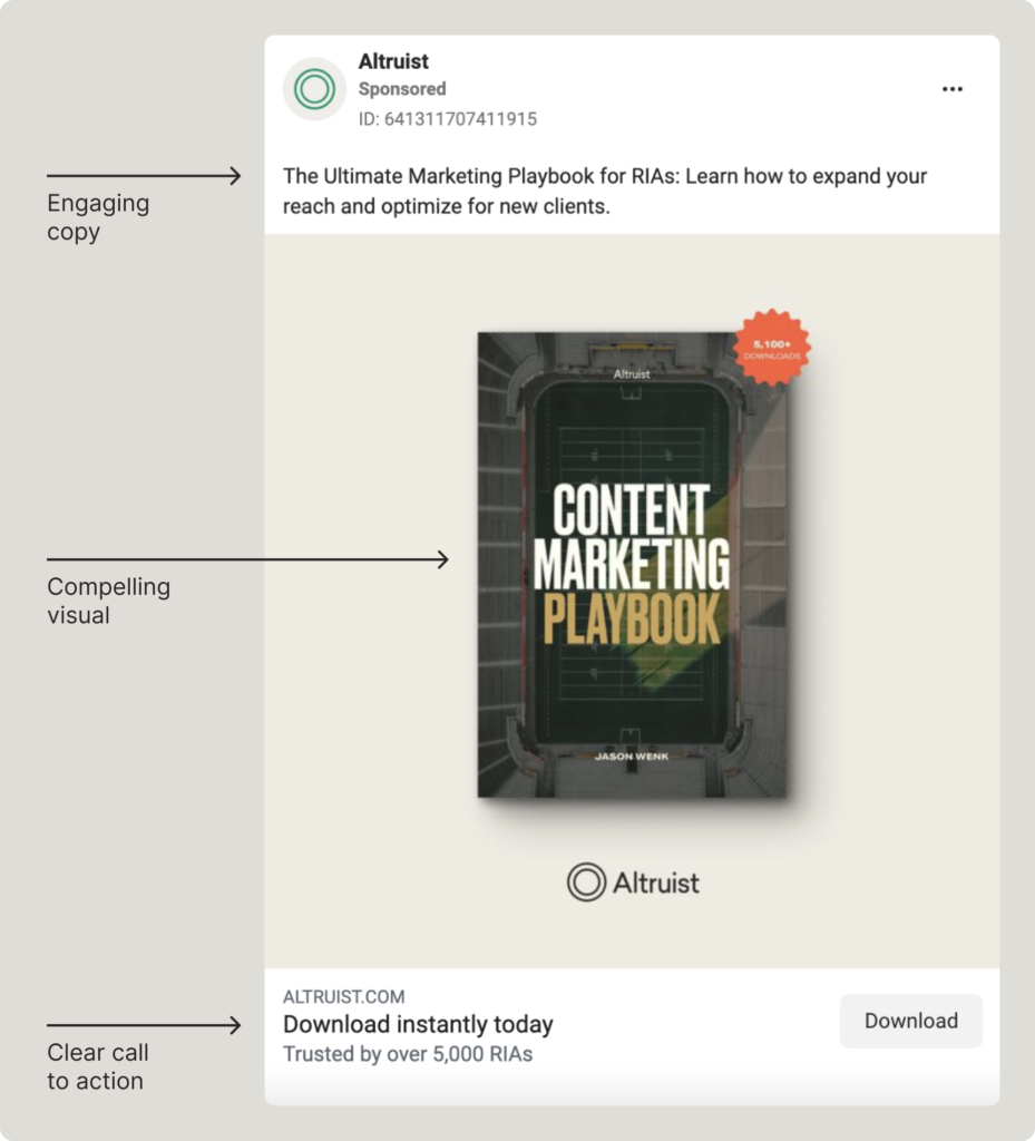 Altruist content marketing playbook ad