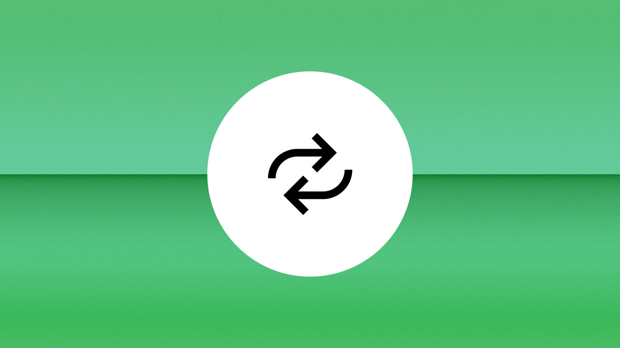 Arrows symbol on green background