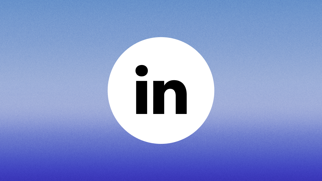 LinkedIn logo on blue background