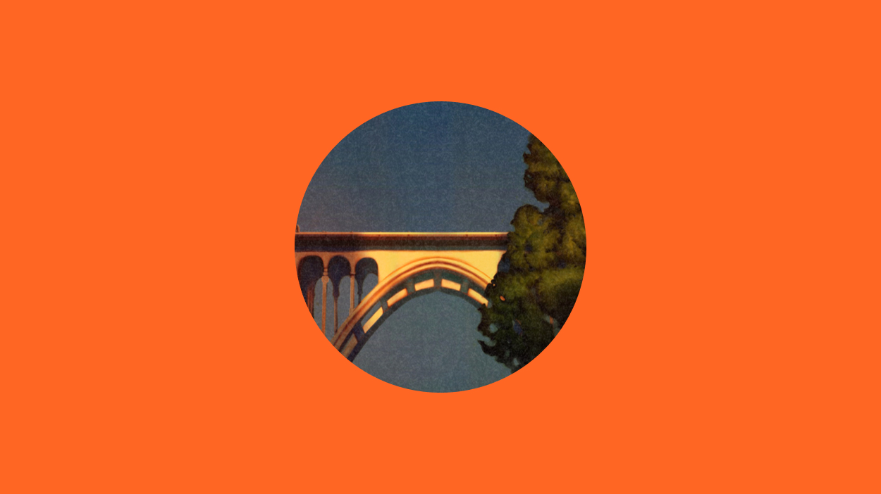Bridge on orange background