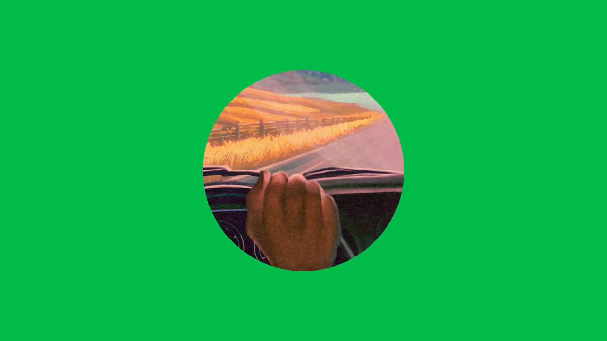 Hand on steering wheel