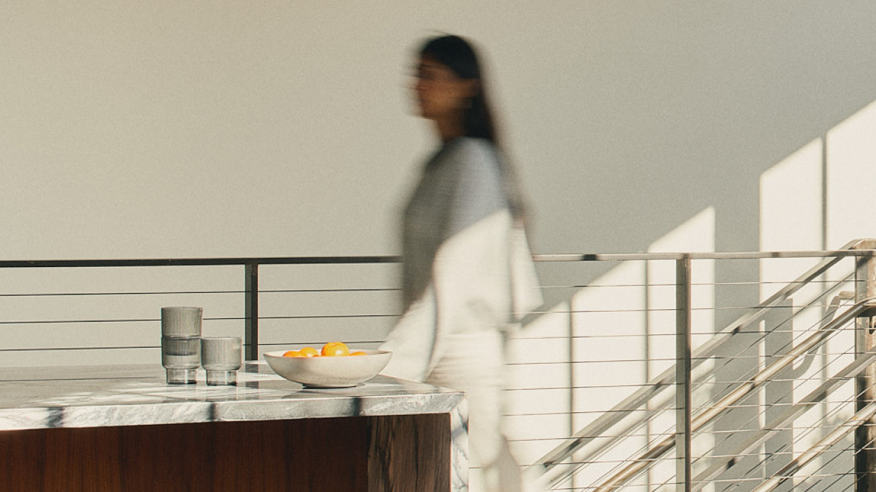 Woman walking in office