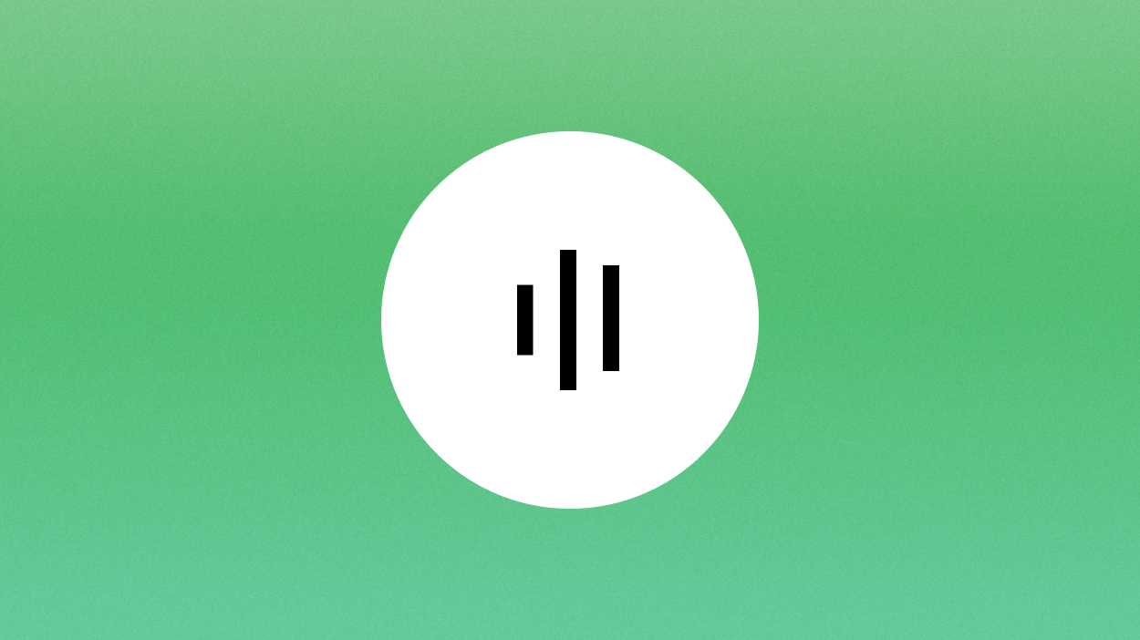 Audio symbol on green background