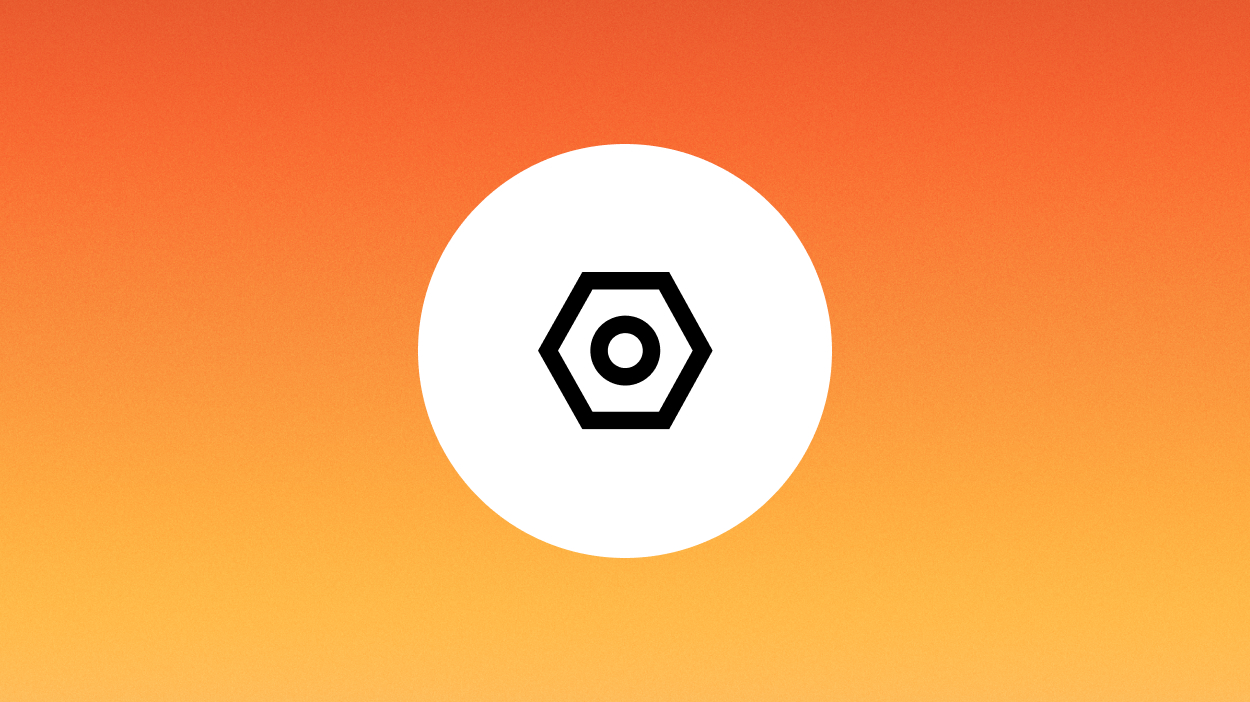 Hexagon on orange background