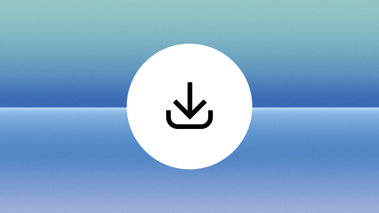 Download button on blue background