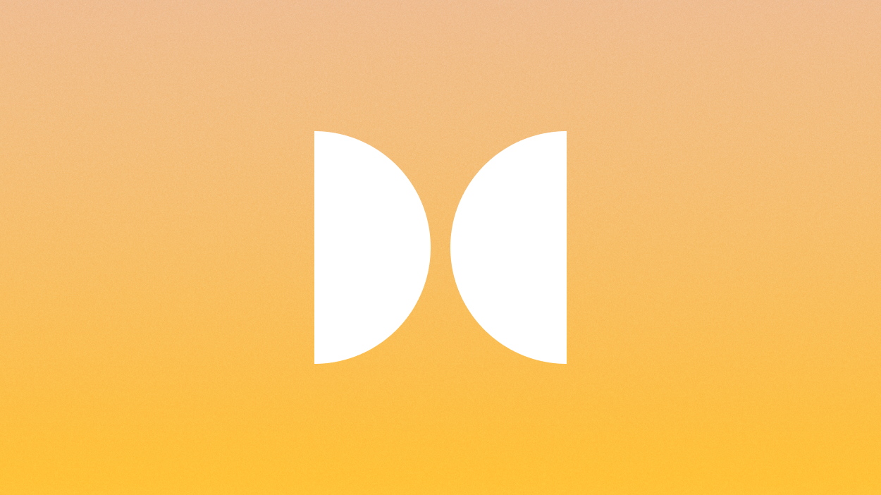 Two semicircles on an orange background