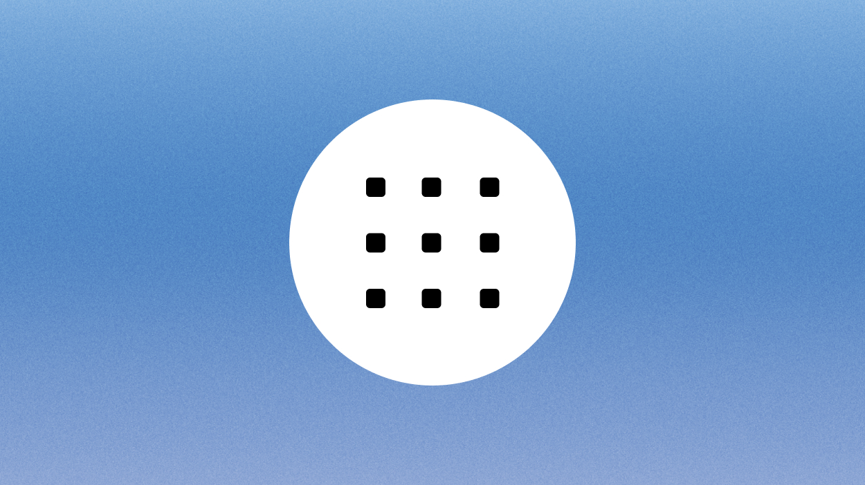 Nine black dots on white circle