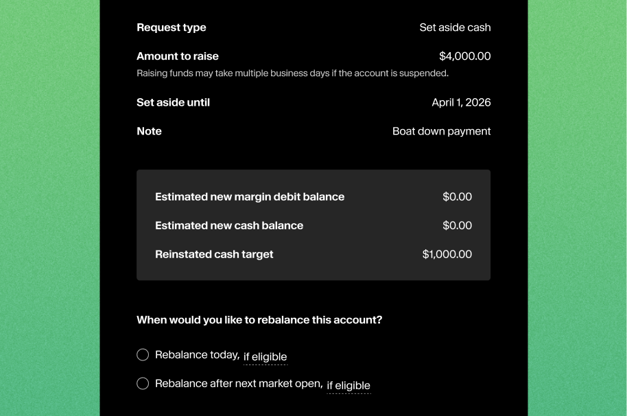 Repay the loan balance as needed, as long as margin requirements are met.